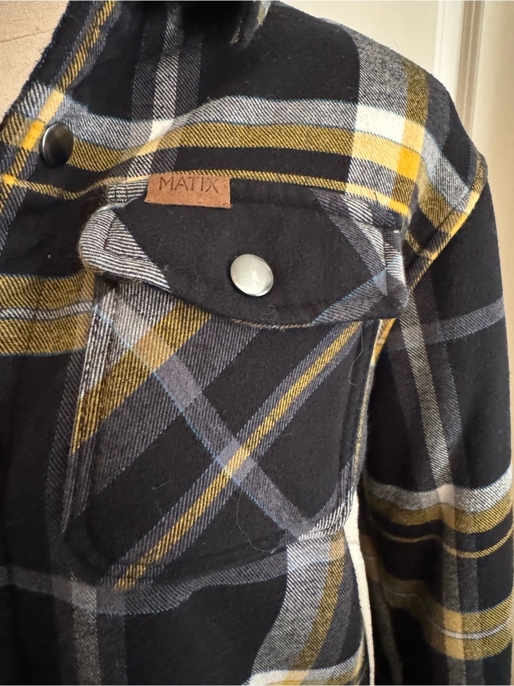 Matix Clothing Company Black, Yellow & Gray Plaid Utility Jacket - Picture 2 of 4